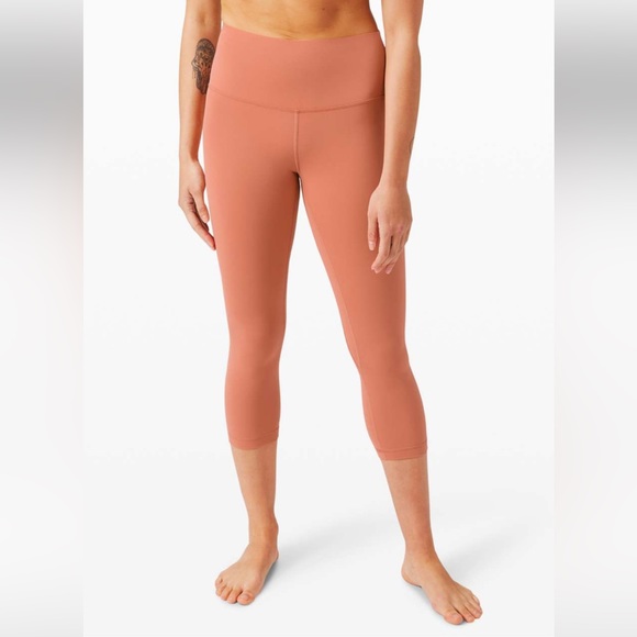 Lululemon peach pink Align pants Crop leggings 21" *Cool Rustic Coral unlined 6 - Picture 1 of 10